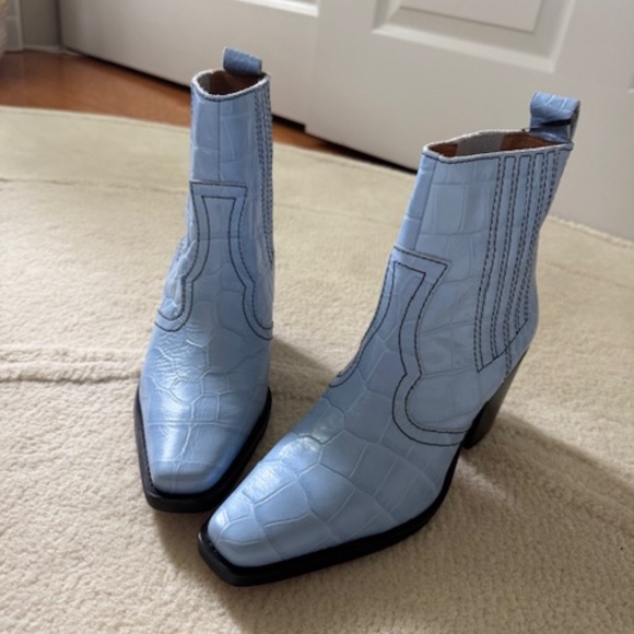 GANNI Callie Western Boots - Blue - Picture 15 of 16